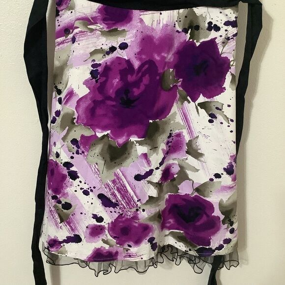 Vintage Y2K Purple Floral Dark Feminine Romantic Emo Scene Babydoll Dress Sz 7 - Picture 6 of 13